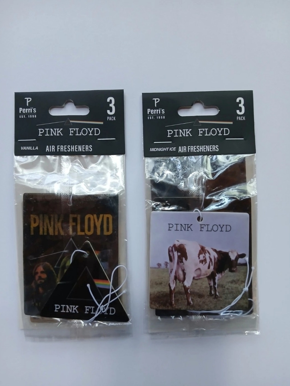 Pink Floyd Novelty Air Fresheners 2 Packs Of 3, 6 Total Midnight Ice And Vanilla